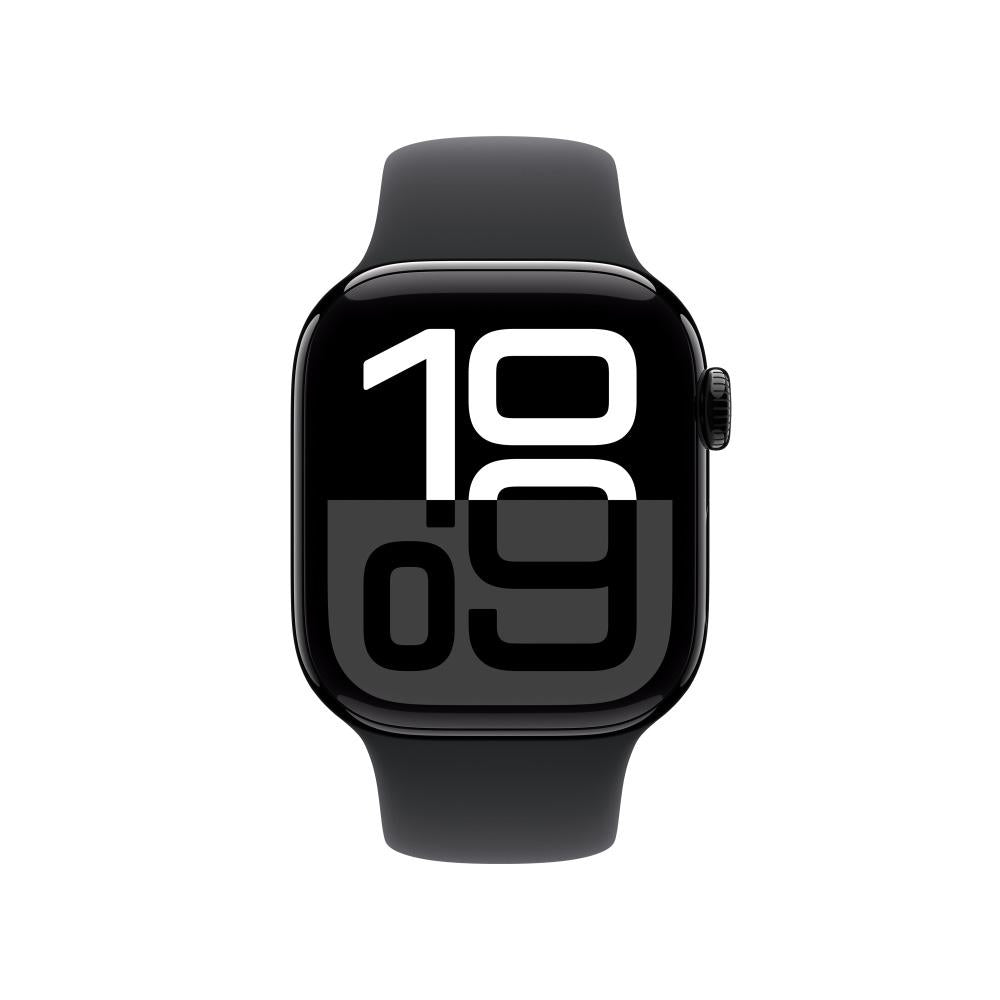 Apple Watch Series 10 GPS + Cellular • Caja de aluminio negro azabache de 42 mm • Correa deportiva negra - S/M