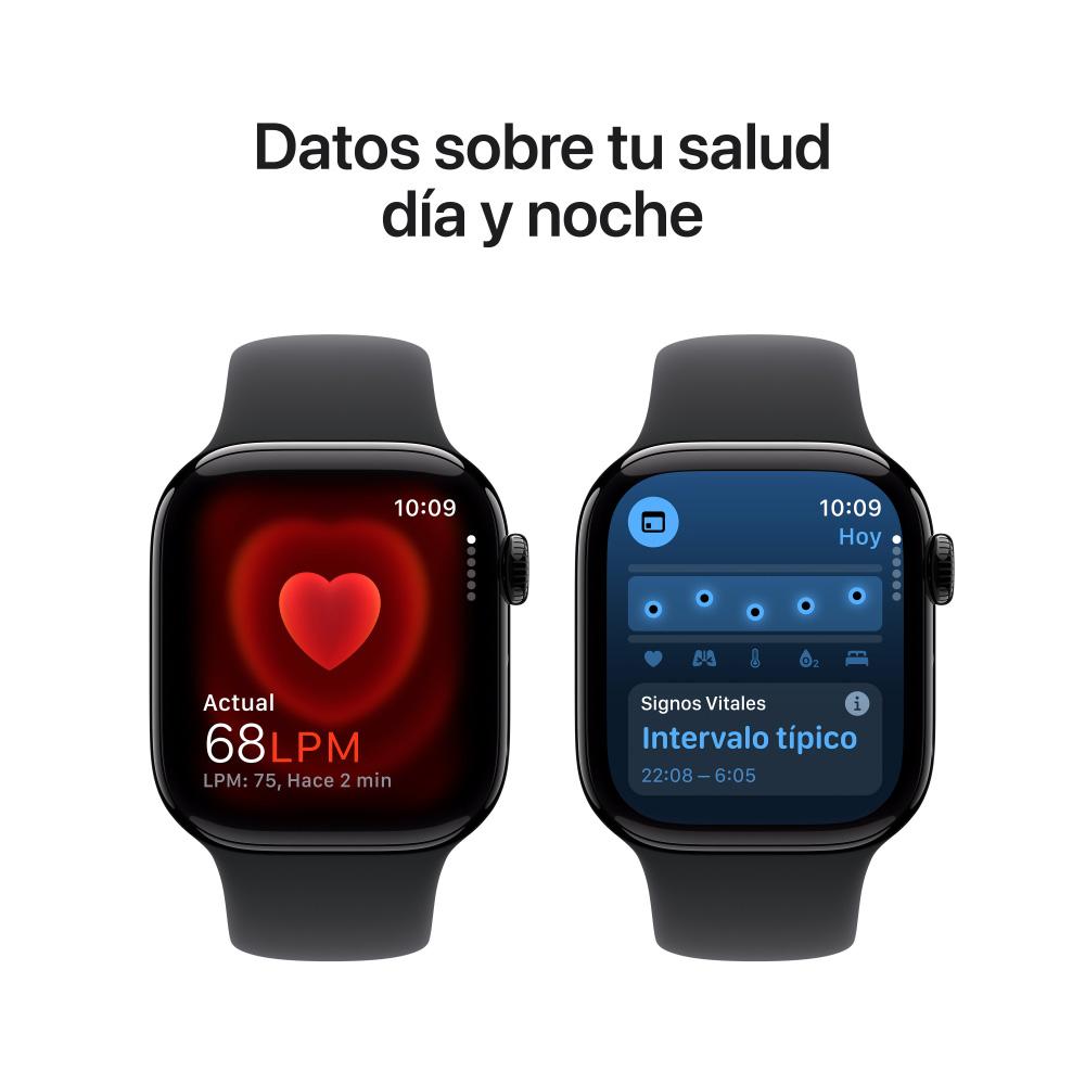 Apple Watch Series 10 GPS + Cellular • Caja de aluminio negro azabache de 42 mm • Correa deportiva negra - S/M