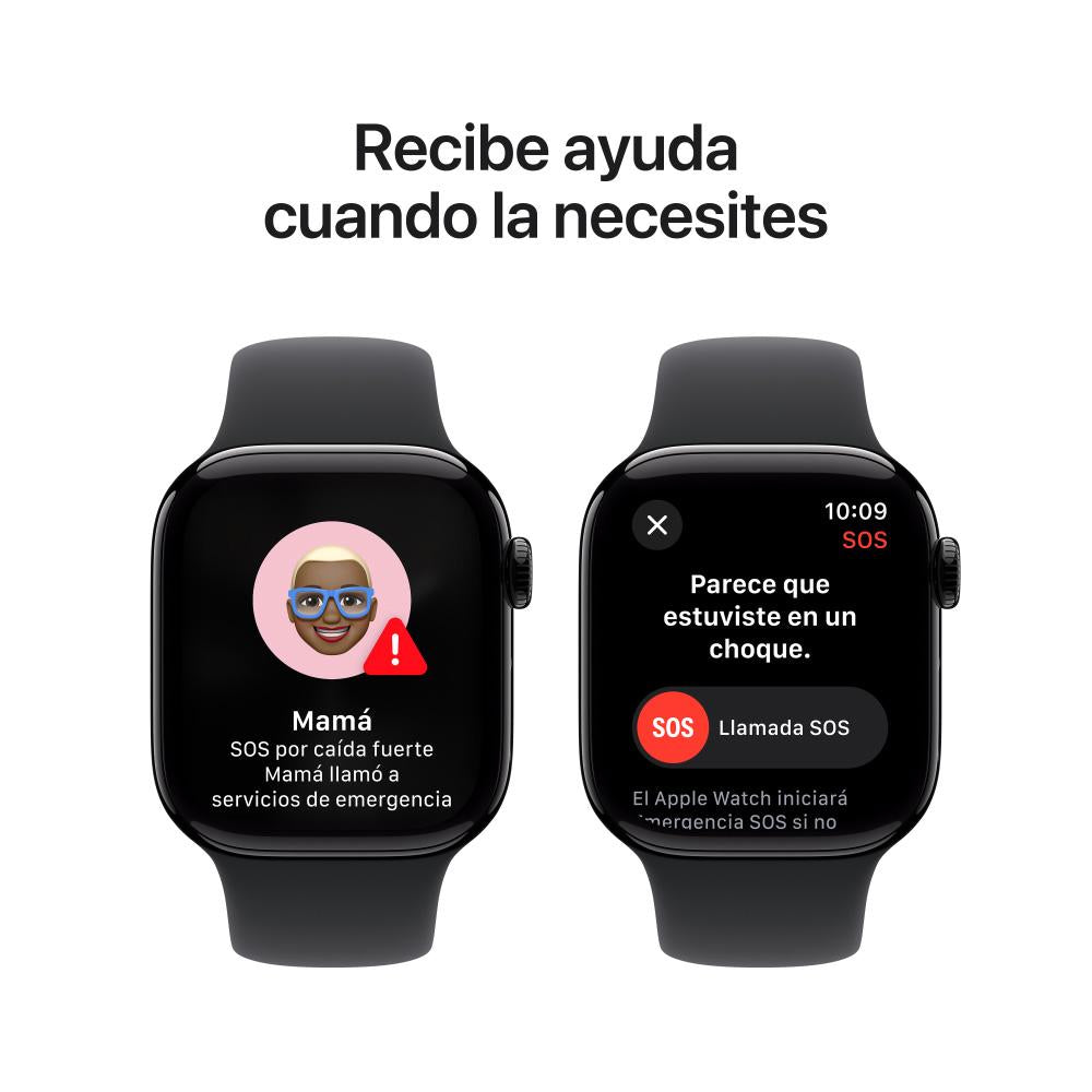 Apple Watch Series 10 GPS + Cellular • Caja de aluminio negro azabache de 42 mm • Correa deportiva negra - S/M