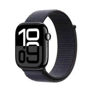 Apple Watch Series 10 GPS • Caja de aluminio negro azabache de 46 mm • Correa loop deportiva color tinta