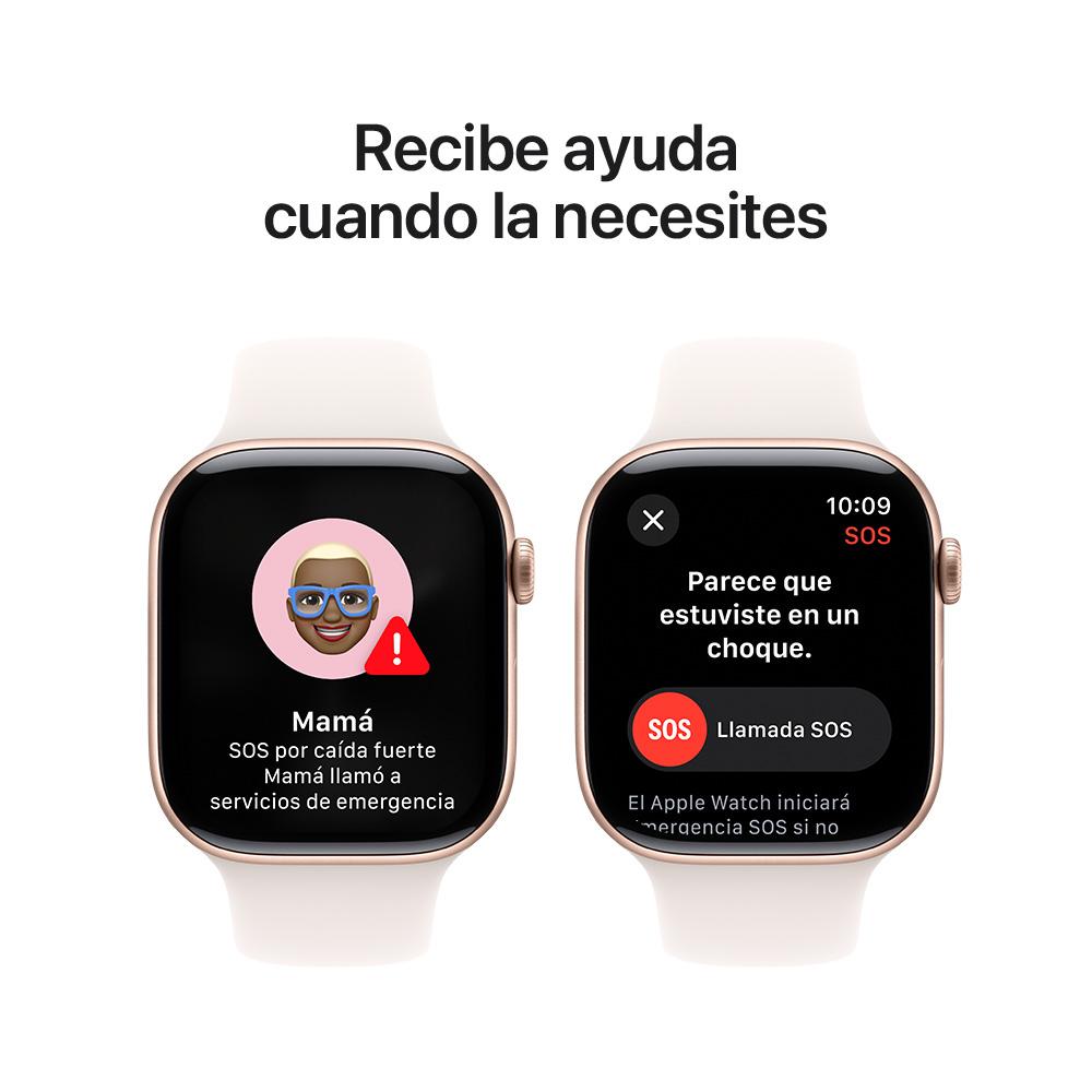 Apple Watch Series 10 GPS • Caja de aluminio color oro rosa de 46 mm • Correa deportiva rosa rubor - M/L