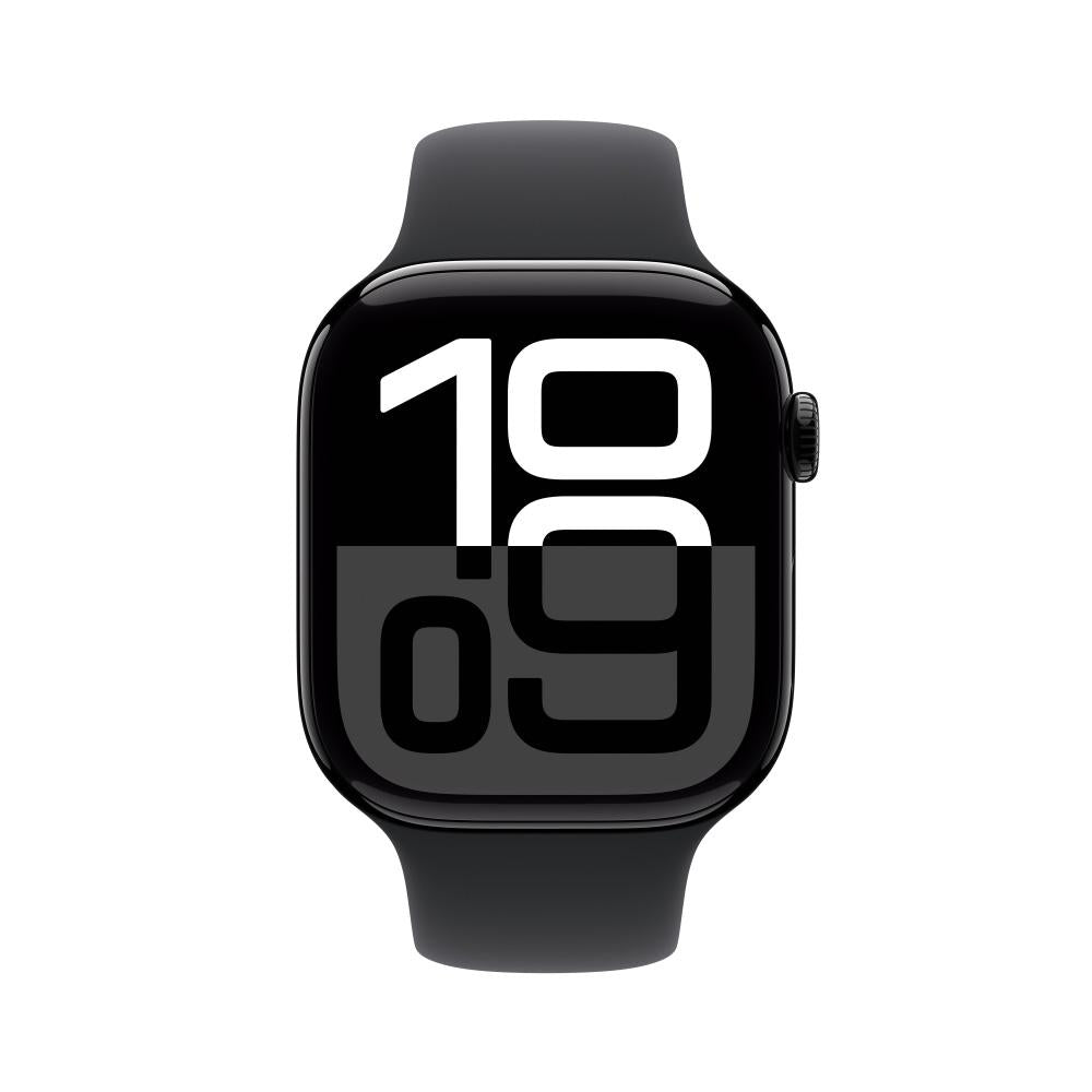 Apple Watch Series 10 GPS + Cellular • Caja de aluminio negro azabache de 46 mm • Correa deportiva negra - S/M