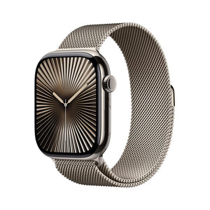 Apple Watch Series 10 GPS + Cellular • Caja de titanio natural de 46 mm • Correa estilo milanés color natural - S/M