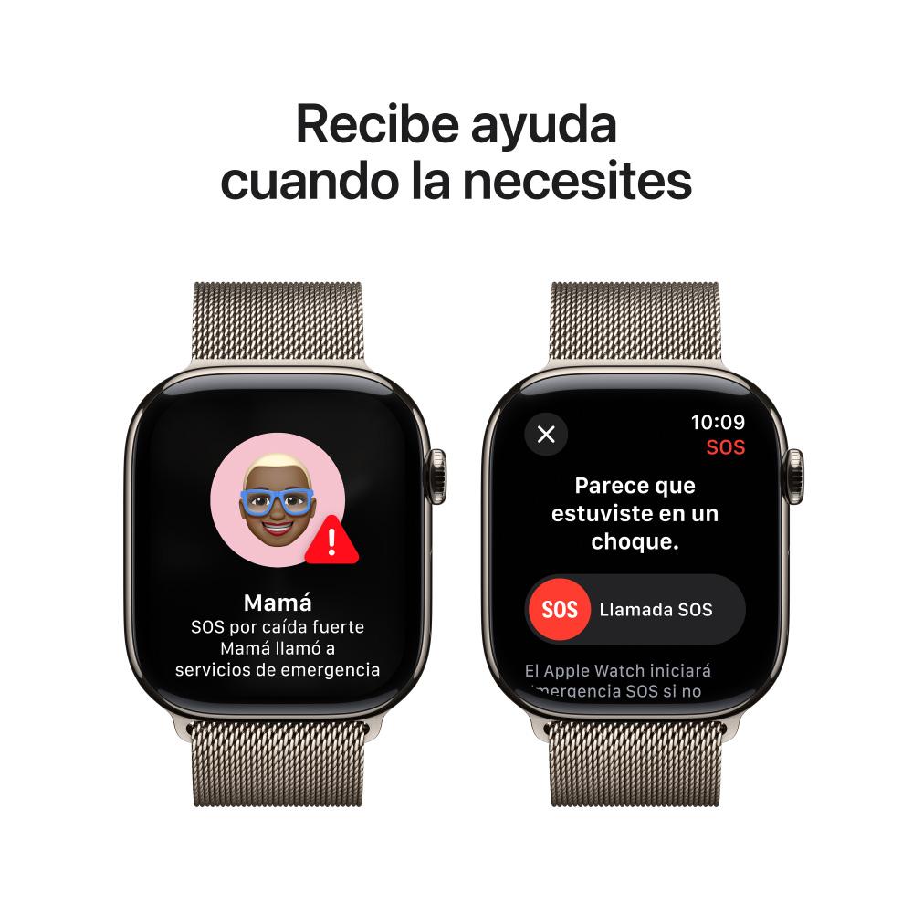 Apple Watch Series 10 GPS + Cellular • Caja de titanio natural de 46 mm • Correa estilo milanés color natural - S/M