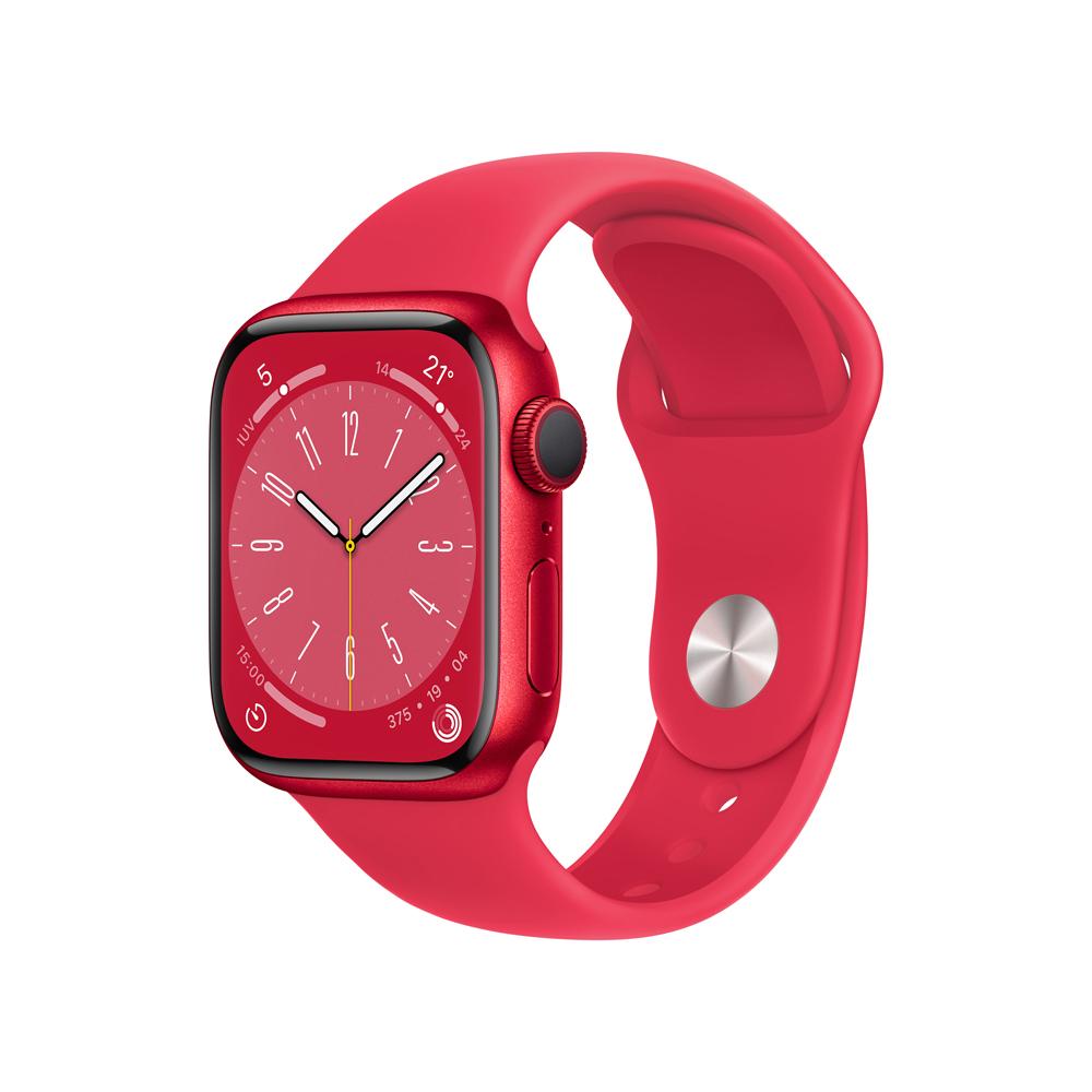 Apple Watch Series 8 (GPS) - Caja de aluminio Rojo de 41 mm - Correa deportiva (PRODUCT)RED - Talla única