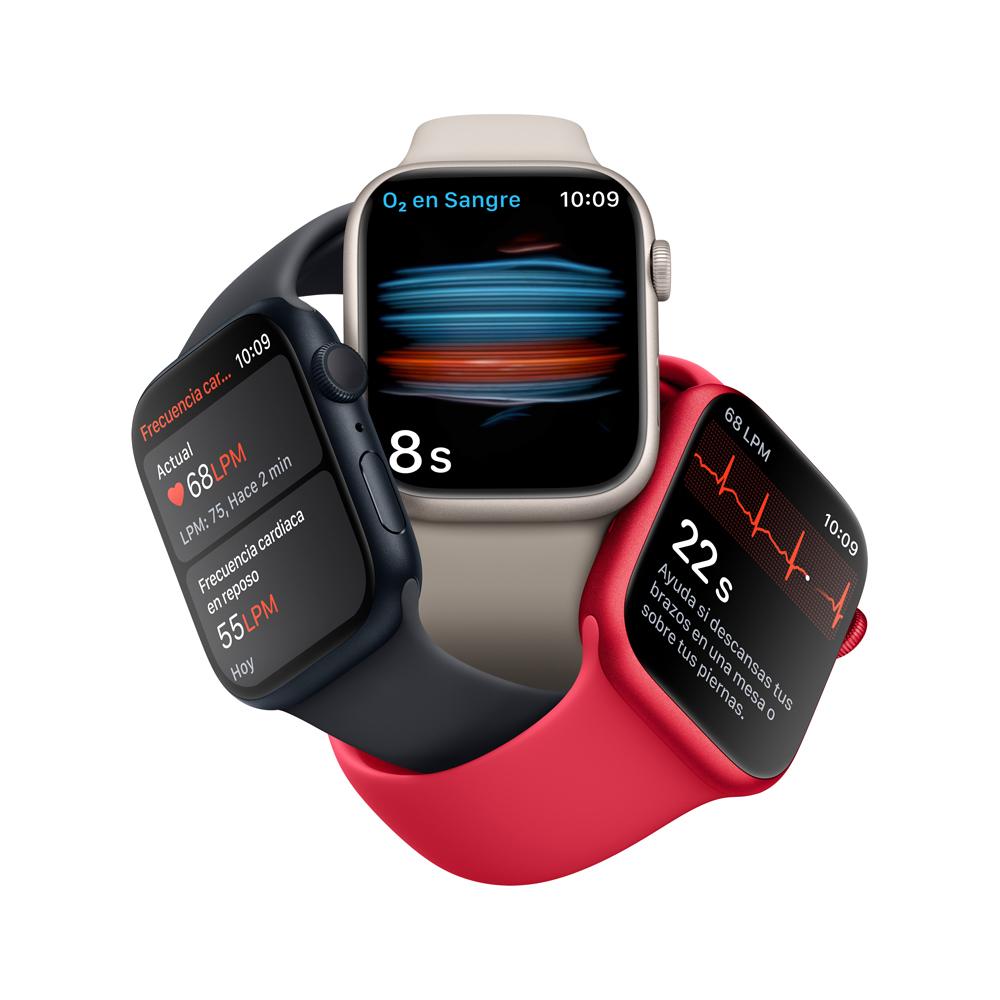 Apple Watch Series 8 (GPS) - Caja de aluminio Rojo de 41 mm - Correa deportiva (PRODUCT)RED - Talla única