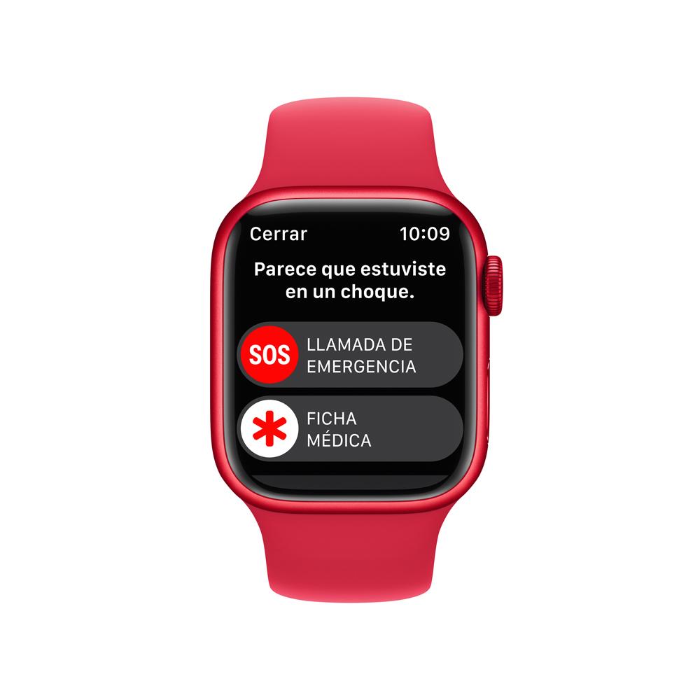 Apple Watch Series 8 (GPS) - Caja de aluminio Rojo de 41 mm - Correa deportiva (PRODUCT)RED - Talla única