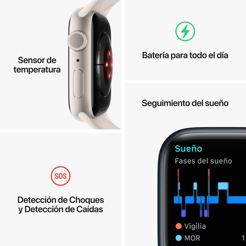 Apple Watch Series 8 (GPS) - Caja de aluminio Rojo de 41 mm - Correa deportiva (PRODUCT)RED - Talla única