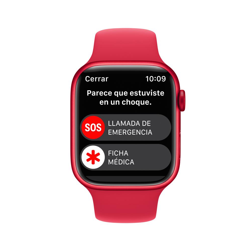 Apple Watch Series 8 (GPS) - Caja de aluminio Rojo de 45 mm - Correa deportiva (PRODUCT)RED - Talla única