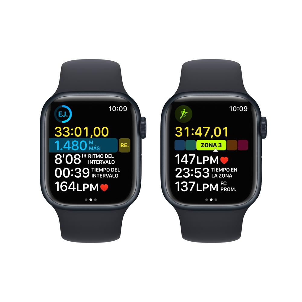 Apple Watch Series 8 (GPS + Cellular) - Caja de aluminio en color medianoche de 41 mm - Correa deportiva en color medianoche - Talla única