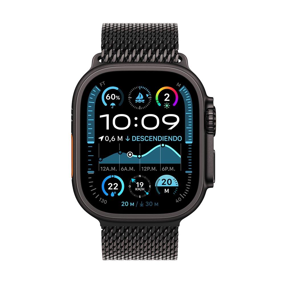 Apple Watch Ultra 2 GPS + Cellular • Caja de titanio negro de 49 mm • Correa estilo milanés de titanio negro - Grande