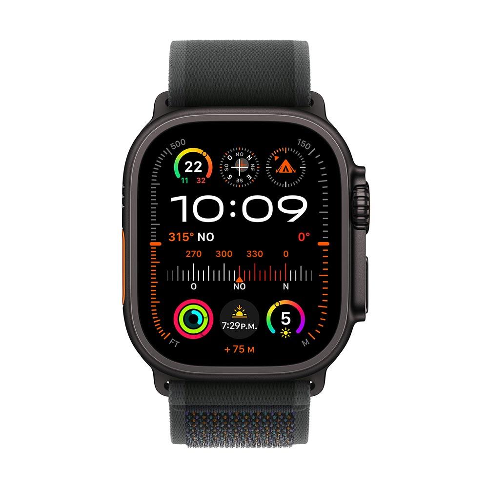 Apple Watch Ultra 2 GPS + Cellular • Caja de titanio negro de 49 mm • Correa Trail negra - S/M