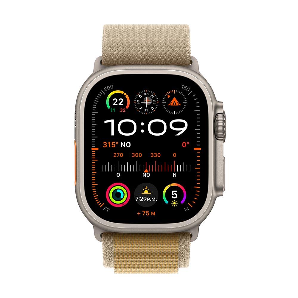 Apple Watch Ultra 2 GPS + Cellular • Caja de titanio natural de 49 mm • Correa Alpine color canela - Grande