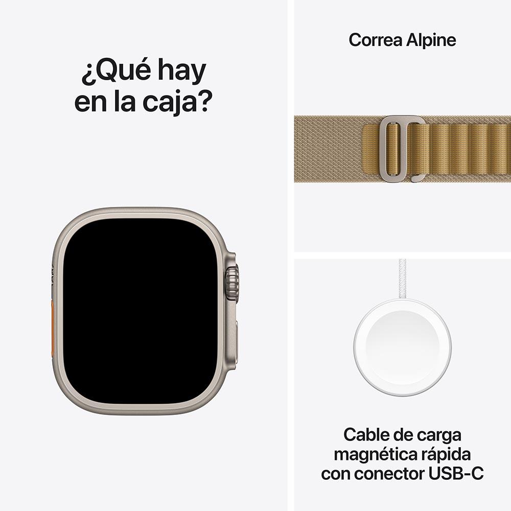 Apple Watch Ultra 2 GPS + Cellular • Caja de titanio natural de 49 mm • Correa Alpine color canela - Grande