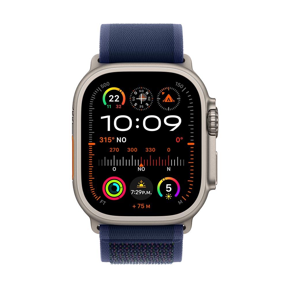 Apple Watch Ultra 2 GPS + Cellular • Caja de titanio natural de 49 mm • Correa Trail azul - S/M