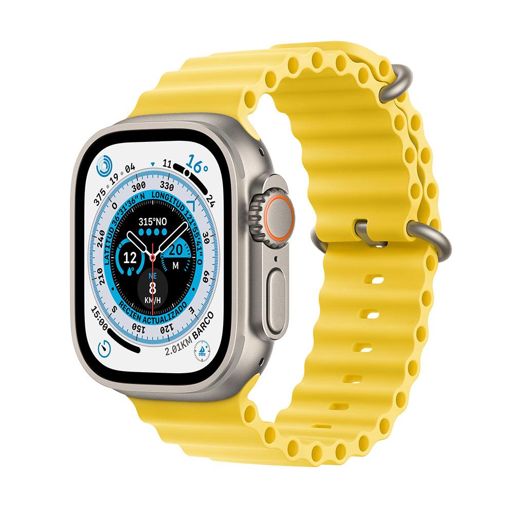 Apple Watch Ultra (GPS + Cellular) - Caja de titanio de 49 mm - Correa Ocean amarilla