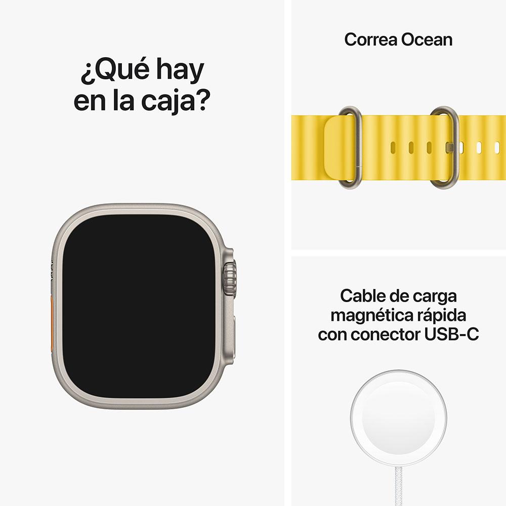 Apple Watch Ultra (GPS + Cellular) - Caja de titanio de 49 mm - Correa Ocean amarilla