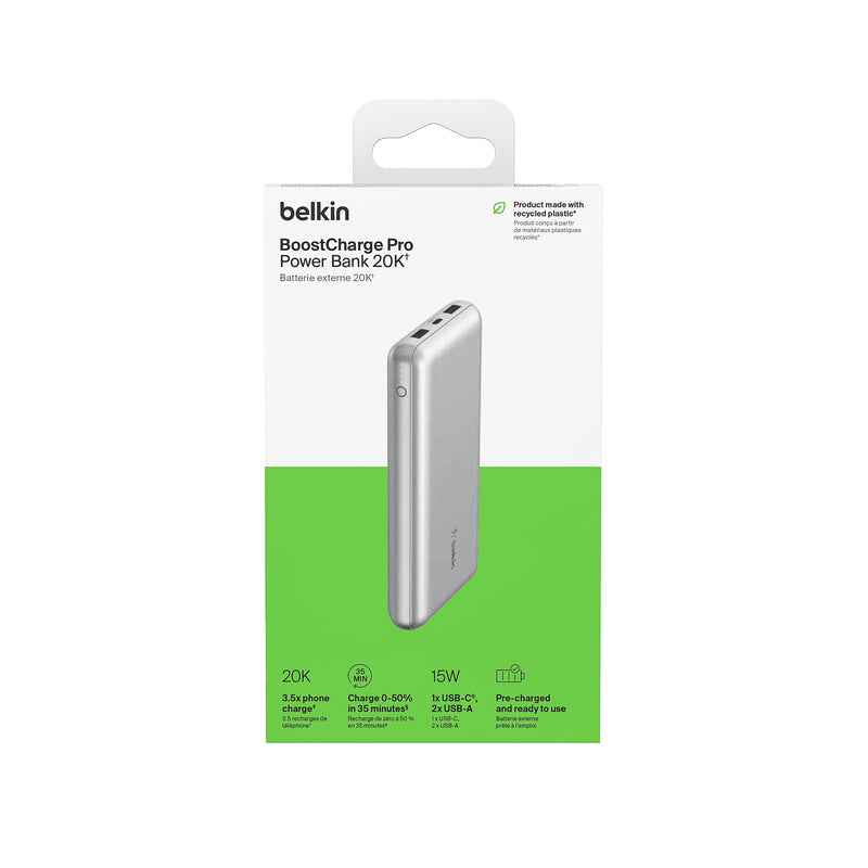 BATERIA BELKIN 20000MAH USB-A/USB-C SLV