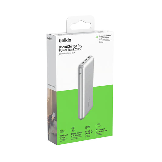 BATERIA BELKIN 20000MAH USB-A/USB-C SLV