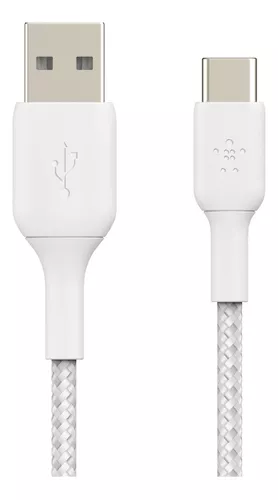 CABLE BELKIN BRAIDED USB-C/USB-A 2M WH