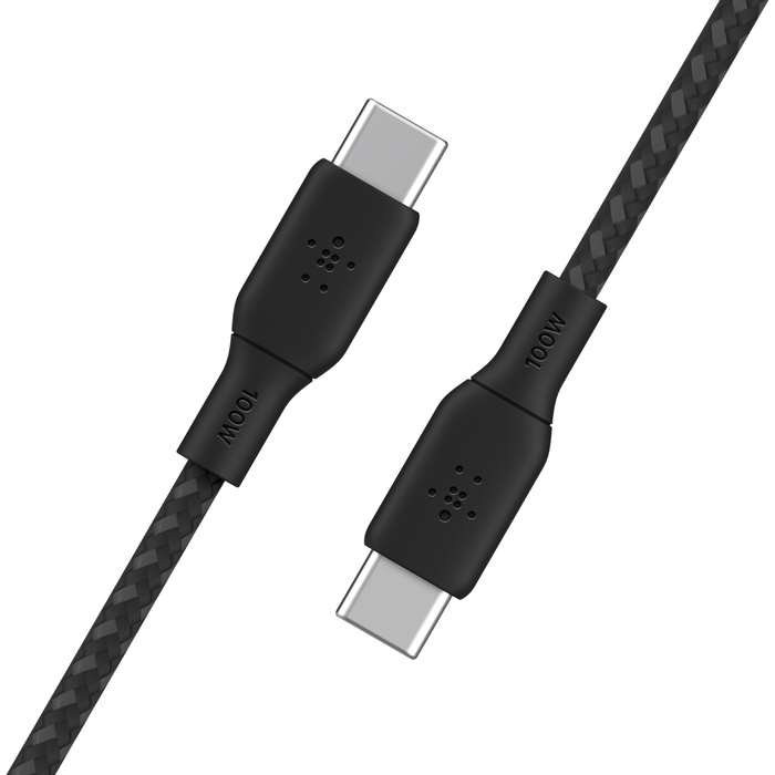 Cable Belkin trenzado de USB-CT a USB-C de 2M  - Negro