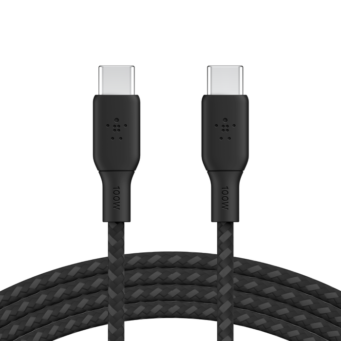 Cable Belkin trenzado de USB-CT a USB-C de 2M  - Negro