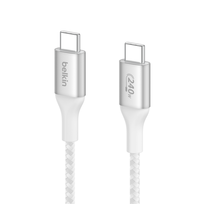Cable Belkin Braided USB-Cto USB-C 240W Cable 2M - Blanco