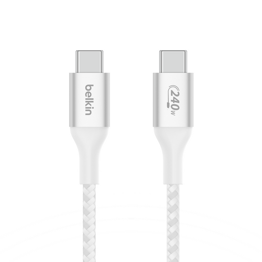 Cable Belkin Braided USB-Cto USB-C 240W Cable 2M - Blanco