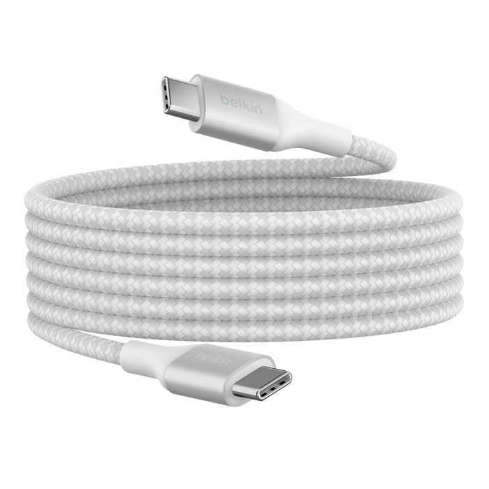 Cable Belkin Braided USB-Cto USB-C 240W Cable 2M - Blanco