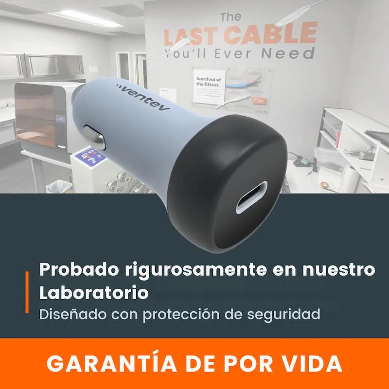 ADAPTADOR VENTEV PARA CARRO 30W USB-C GREY