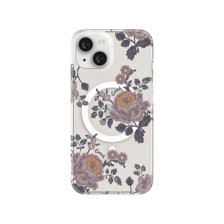 CASE COACH MAGSAFE PARA IPHONE 14 - MOODY FLORAL/PURPLE/GLI