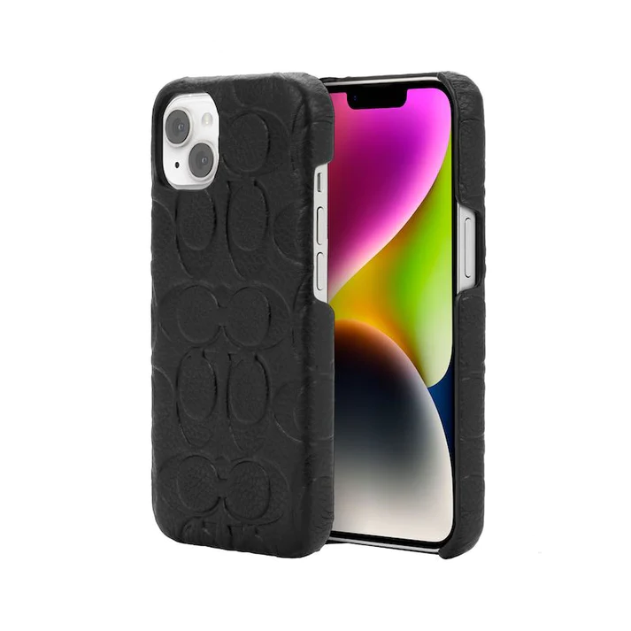 CASE COACH LEATHER SLIM WRAP PARA IPHONE 14 - BLACK