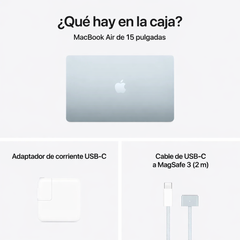 MacBook Air de 15 pulgadas: Chip M5 de Apple con CPU de 10 núcleos y GPU de 10 núcleos, 512 GB SSD - Azul cielo
