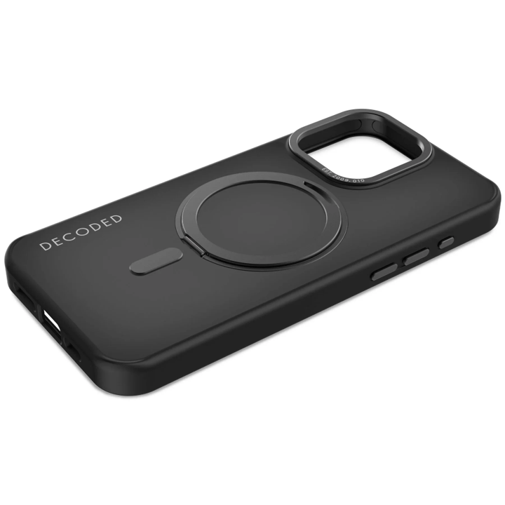 Case de soporte de lazo transparente de plastico reciclado para iPhone 15 Pro Max  -  Negro Esmerilado