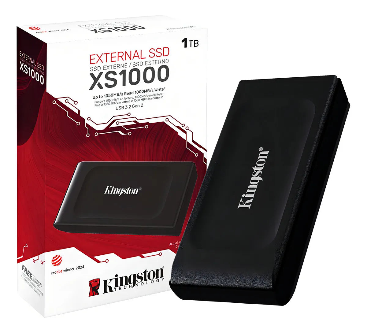 Kingston XS1000 1TB portable SSD with retail packaging
