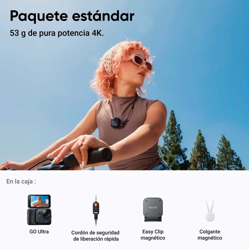 CAMARA DE ACCION INSTA360 GO ULTRA 4K BUNDLE BTH USB WIFI BLACK