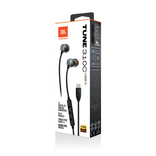 AUDIFONOS JBL TUNE 310C IN EAR USBC BLK