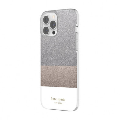 Case KATE SPADE NY para iPhone 13 Pro Max- BLOQUE Blanco/Plata/Oro/Glitter