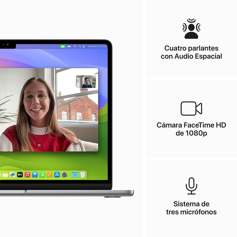 MacBook Air de 13 pulgadas: Chip M3 de Apple con CPU de 8 núcleos y GPU de 8 núcleos, 256 GB SSD - Gris espacial