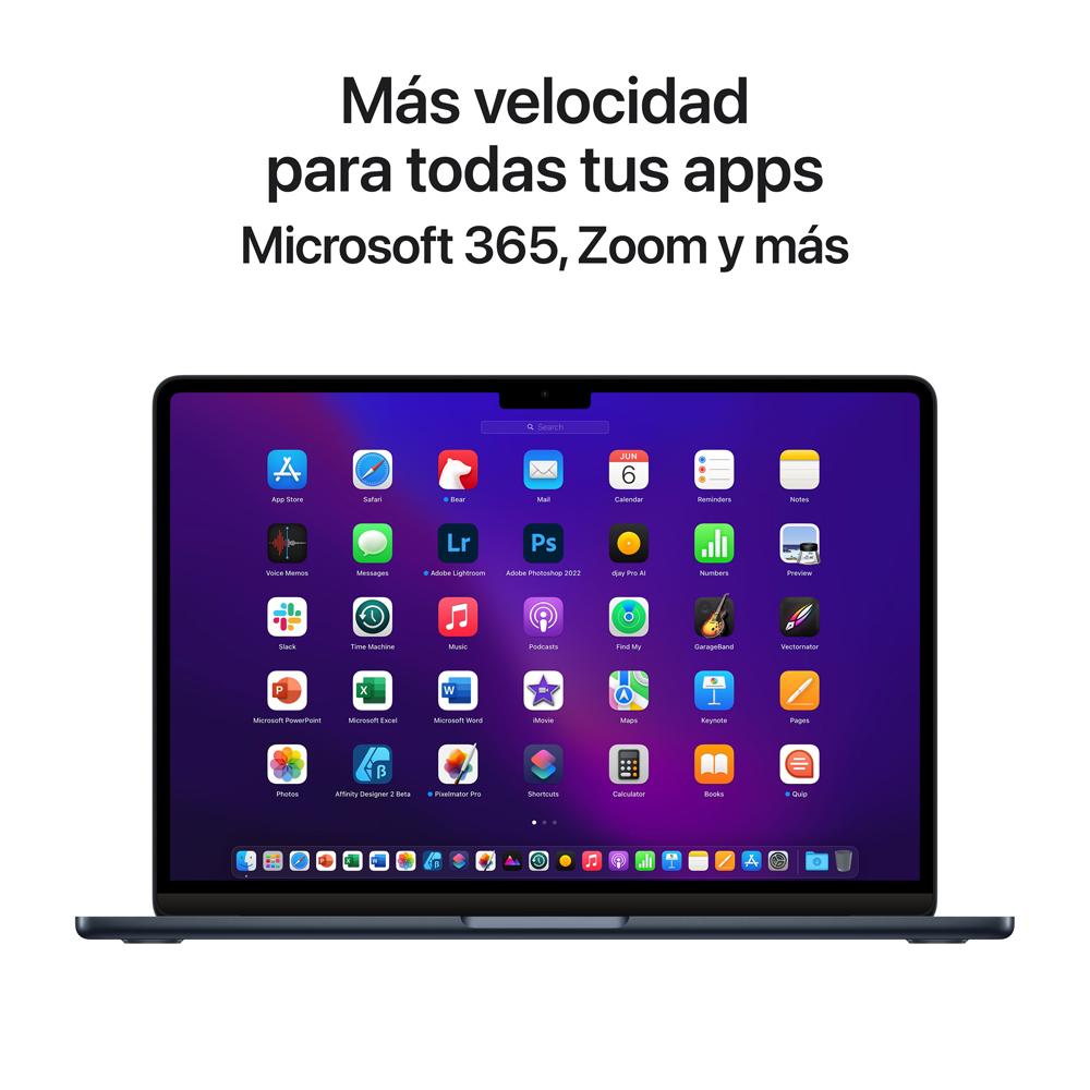 MacBook Air de 13 pulgadas: Chip M2 de Apple con CPU de ocho núcleos y GPU de ocho núcleos, 256 GB SSD - Azul medianoche