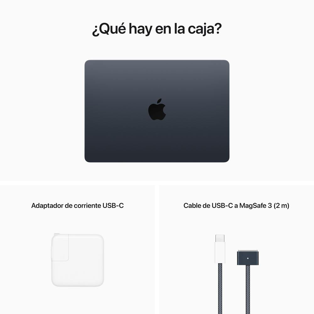 MacBook Air de 13 pulgadas: Chip M2 de Apple con CPU de ocho núcleos y GPU de ocho núcleos, 256 GB SSD - Azul medianoche