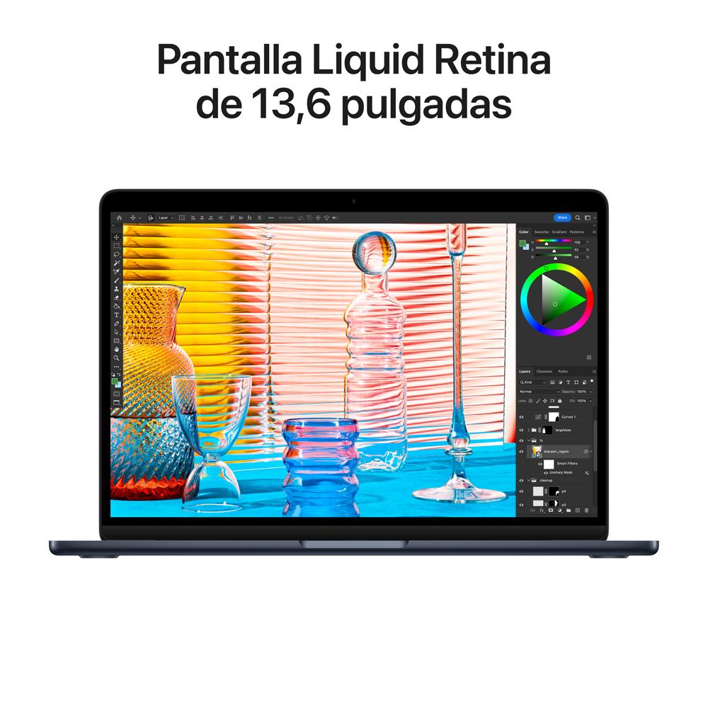 MacBook Air de 13 pulgadas: Chip M2 de Apple con CPU de ocho núcleos y GPU de ocho núcleos, 256 GB SSD - Azul medianoche