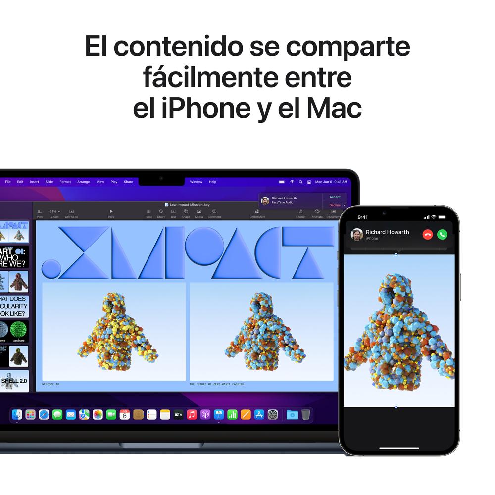 MacBook Air de 13 pulgadas: Chip M2 de Apple con CPU de ocho núcleos y GPU de ocho núcleos, 256 GB SSD - Azul medianoche