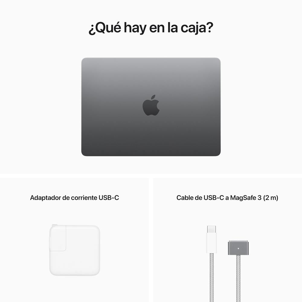 MacBook Air de 13 pulgadas: Chip M2 de Apple con CPU de ocho núcleos y GPU de ocho núcleos, 256 GB SSD - Gris espacial