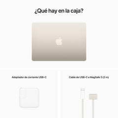 MacBook Air de 13 pulgadas: Chip M2 de Apple con CPU de ocho núcleos y GPU de ocho núcleos, 256 GB SSD - Blanco estrella