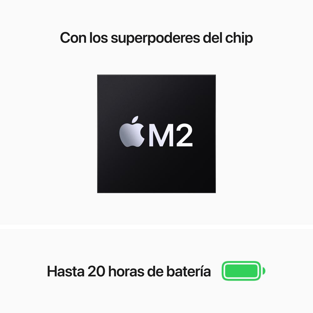 MacBook Pro de 13 pulgadas: Chip M2 de Apple con CPU de ocho núcleos y GPU de diez núcleos, 256 GB SSD - Plata