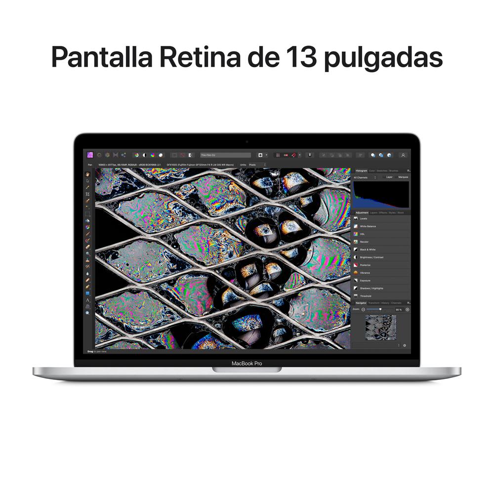 MacBook Pro de 13 pulgadas: Chip M2 de Apple con CPU de ocho núcleos y GPU de diez núcleos, 256 GB SSD - Plata