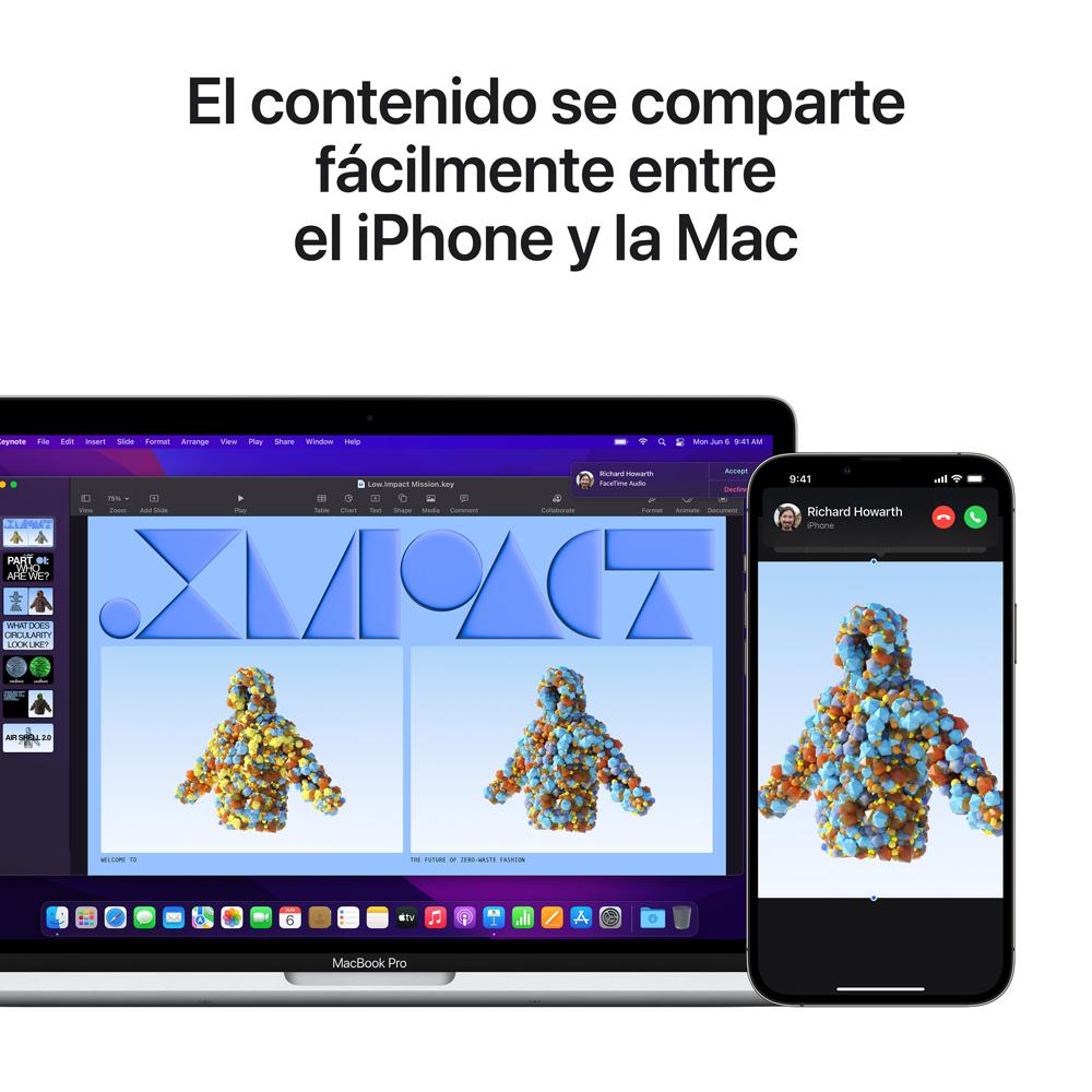 MacBook Pro de 13 pulgadas: Chip M2 de Apple con CPU de ocho núcleos y GPU de diez núcleos, 256 GB SSD - Plata