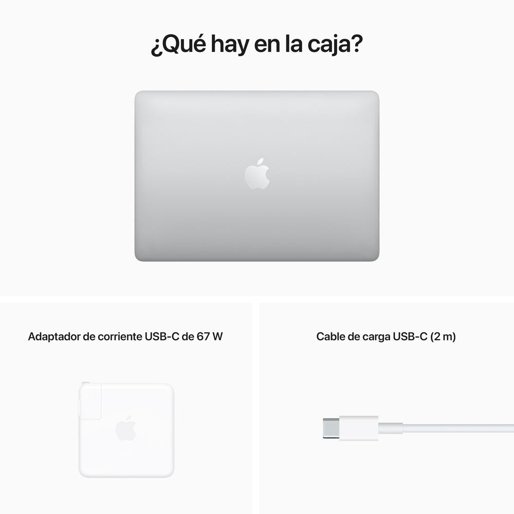 MacBook Pro de 13 pulgadas: Chip M2 de Apple con CPU de ocho núcleos y GPU de diez núcleos, 256 GB SSD - Plata