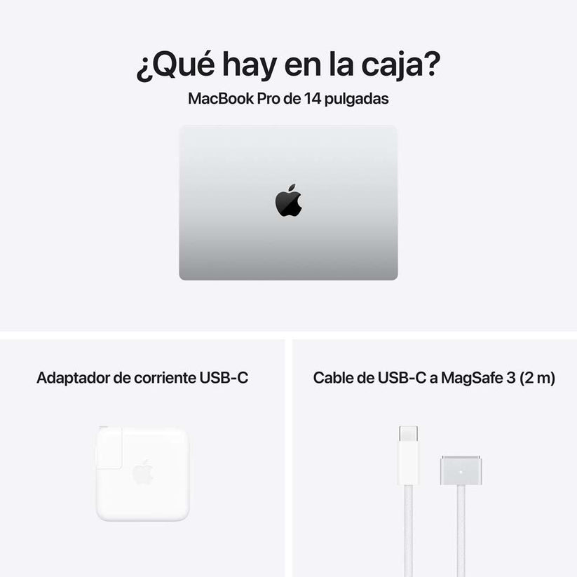 MacBook Pro de 14 pulgadas: Chip M4 Pro de Apple con CPU de 14 núcleos y GPU de 20 núcleos, 1 TB SSD - Plata